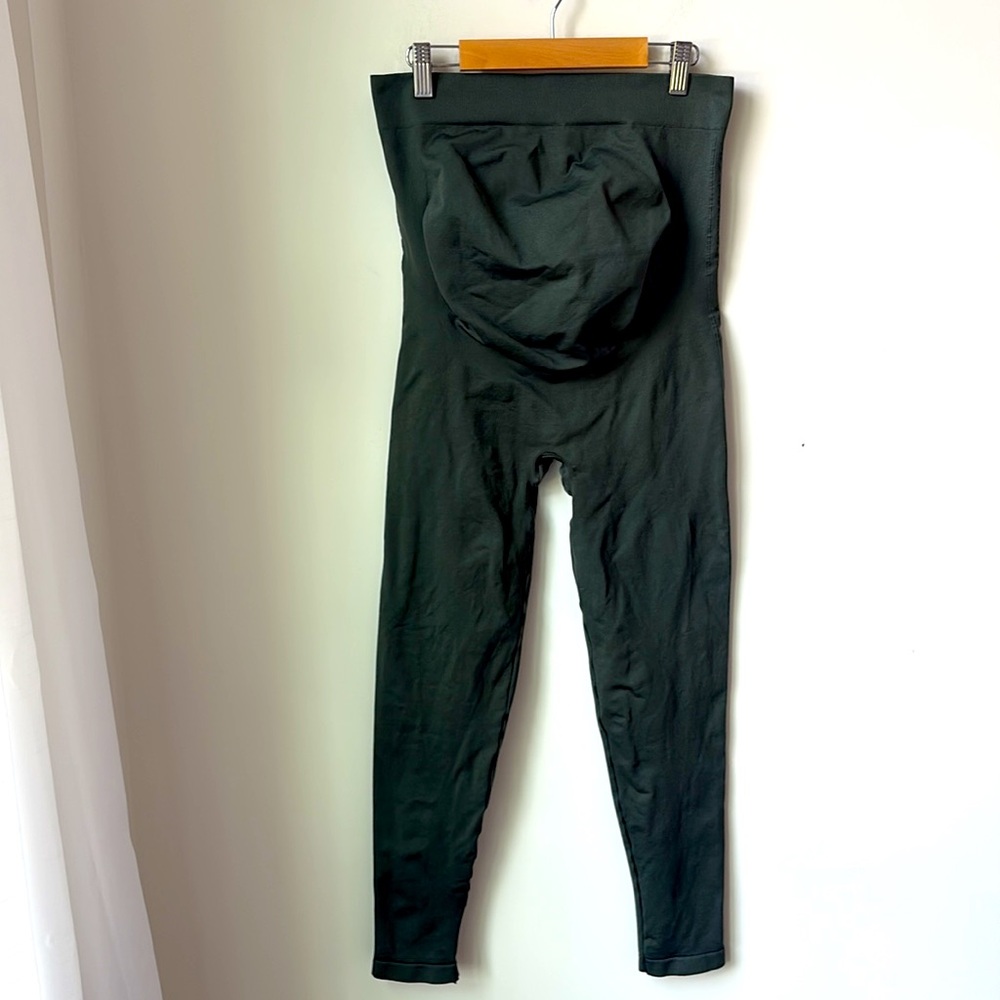 BLANQI Olive Green Maternity Leggings Athleisure Athletic Casual Gym Size L